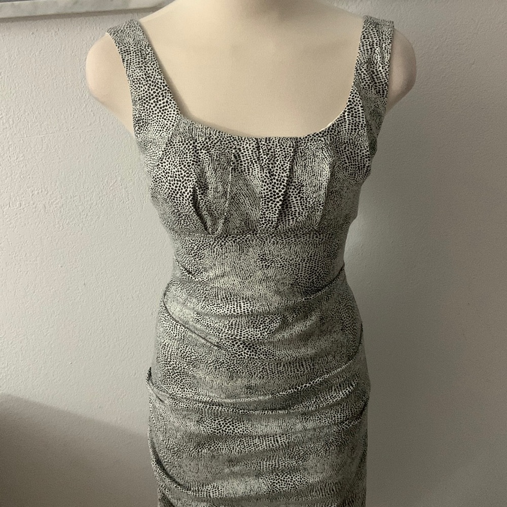 Black & White Ruched Dress